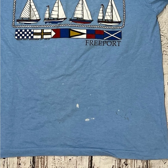 Vintage 1980s Freeport Bahamas Travel Tourism Vacation Single Stich Tee Tshirt - Picture 2 of 5